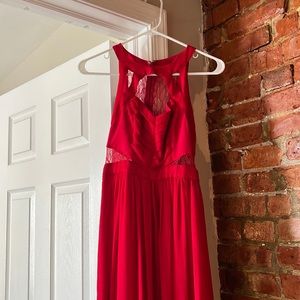 BCBG Red elegant halter floor length dress